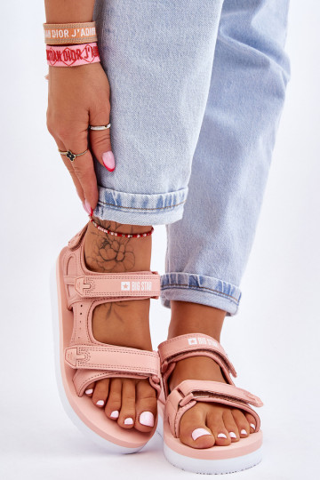 Sportliche Sandalen mit Plateau Big Star LL274788 in rosa Farbe 2