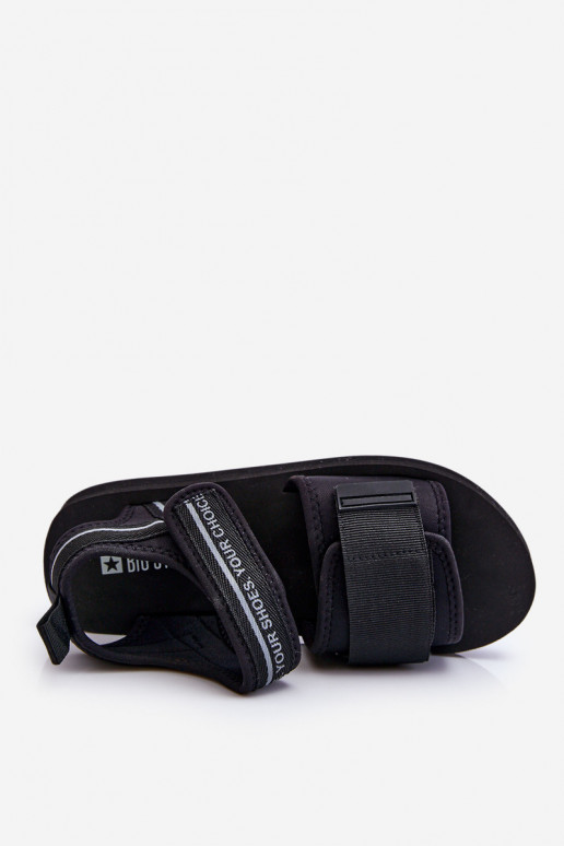 Damensandalen mit Klebeverschlüssen Big Star LL274784 in der Farbe Schwarz