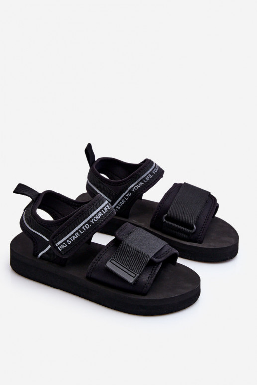 Damensandalen mit Klebeverschlüssen Big Star LL274784 in der Farbe Schwarz