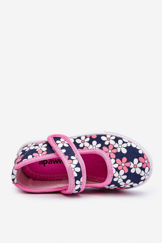 Ballerines pour enfants à motifs floraux de couleur bleu-rose Noah
