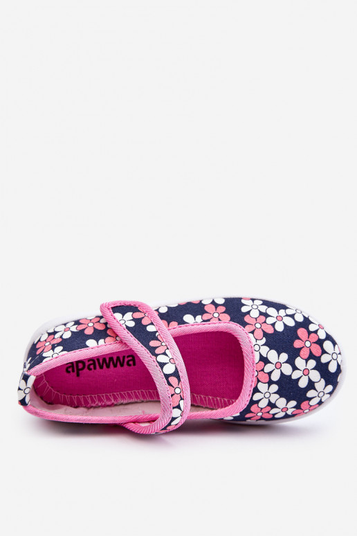 Ballerines pour enfants à motifs floraux de couleur bleu-rose Noah