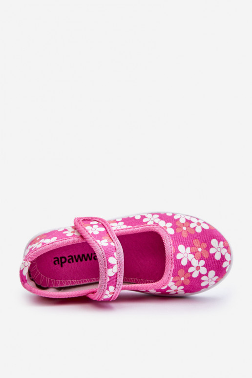 Ballerines enfant à motifs fleuris de couleur rose Noah