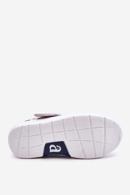 Kinderballerina's met bloemmotieven in de blauwgrijze kleur Noah