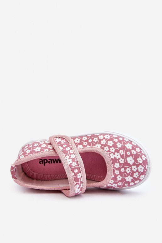Kinderballerinas mit Klebeverschlüssen in der rosa Farbe Selah