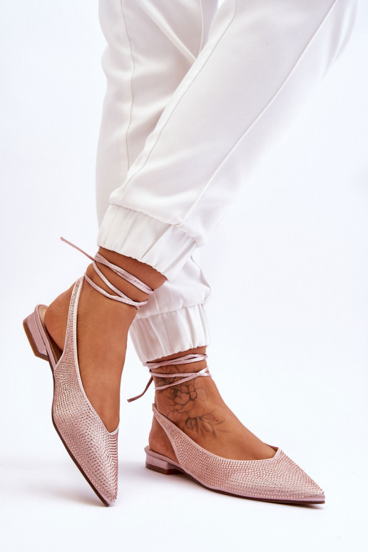 ballerines avec rubans et rivets beige Mavis