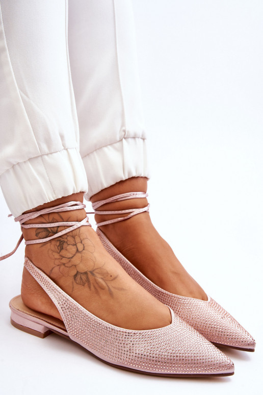 ballerines avec rubans et rivets beige Mavis