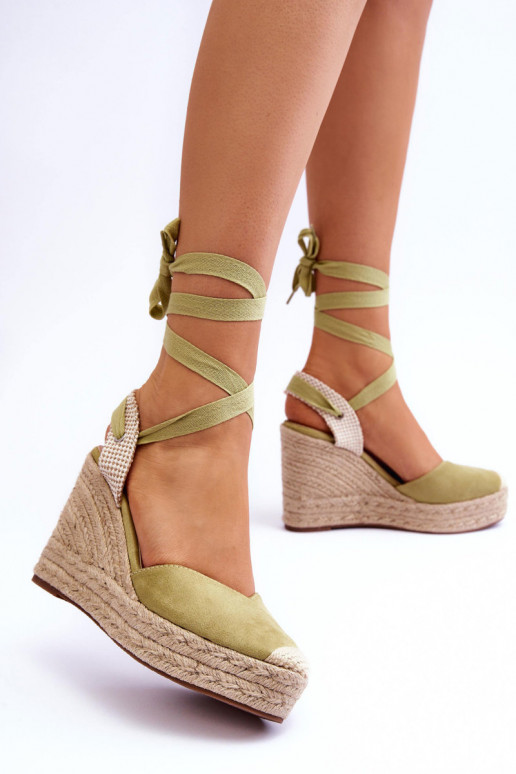 sandales à lacets Lendy vertes