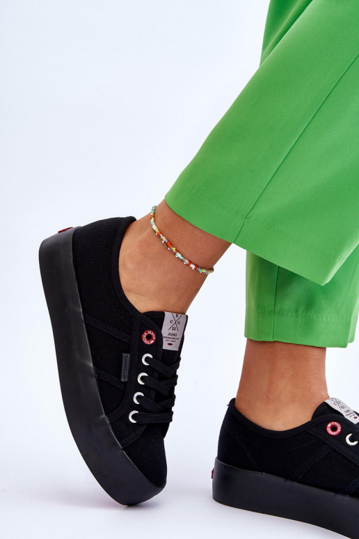 Chaussures femme à plateforme Cross Jeans LL2R4039 couleur noir