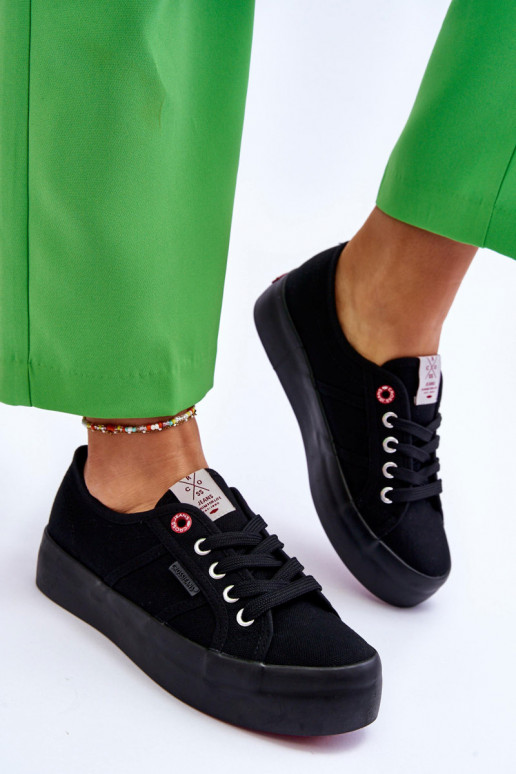 Chaussures femme à plateforme Cross Jeans LL2R4039 couleur noir