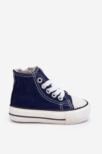 Chaussures pour enfants à semelles zippées en bleu foncé Filemon