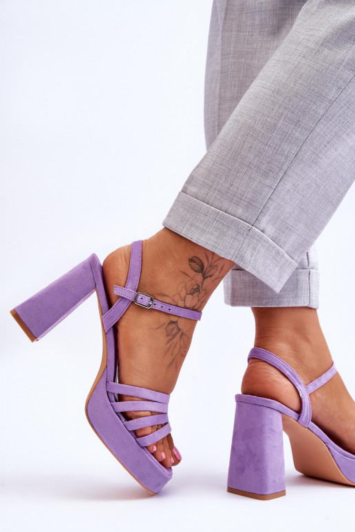 Talons hauts et plateforme en daim élégants Violet Verda