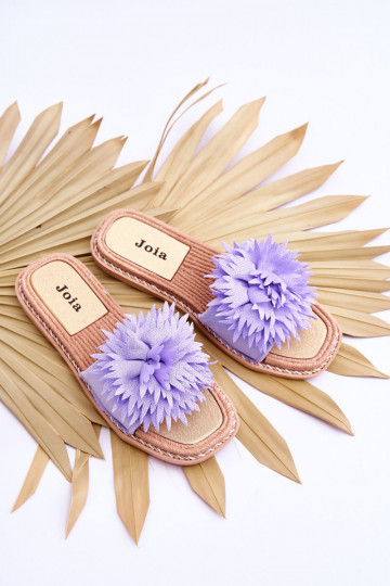 en daim Chaussons avec ornements Couleur violet Giorgia 2