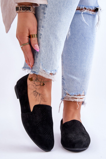 gemaakt van suède Mocassins zwart kleur Giovana