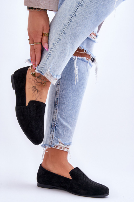 en daim Mocassins couleur noir Giovana