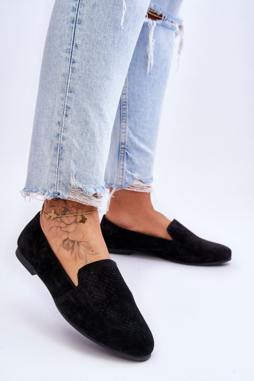 en daim Mocassins couleur noir Giovana