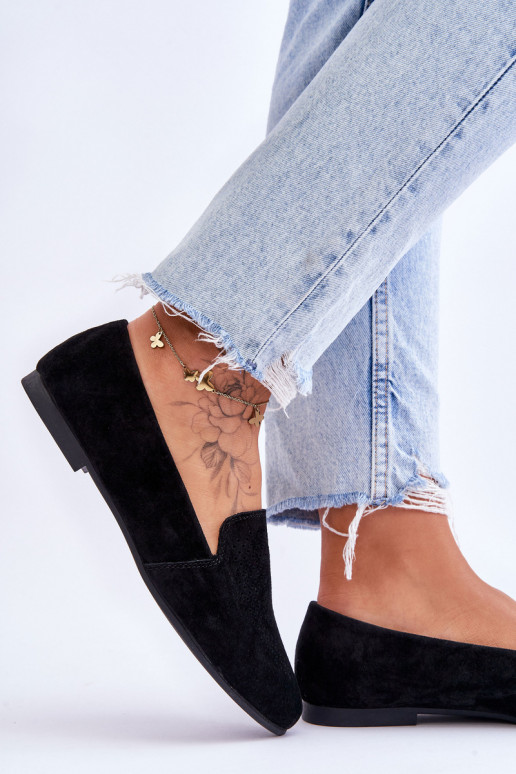 en daim Mocassins couleur noir Giovana en daim Mocassins couleur noir Giovana