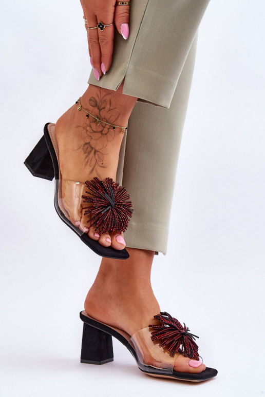 Chaussons transparents à talons S.Barski KV-AP658-1 couleur noir