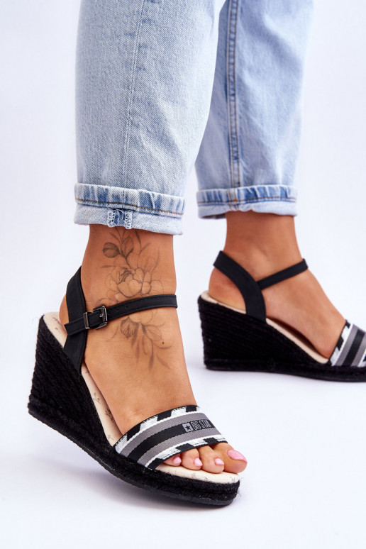 Bequeme Plateausandalen Big Star LL274877 schwarz