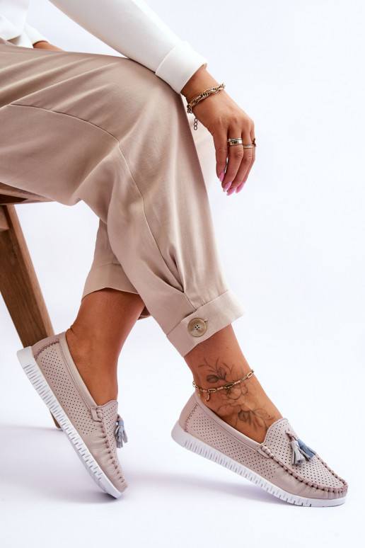 met opengewerkte elementen Mocassins Lichtroze tint Lanzarot met opengewerkte elementen Mocassins Lichtroze tint Lanzarot