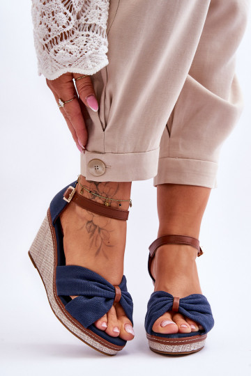 Sandales pour femmes de couleur bleu foncé Daphné