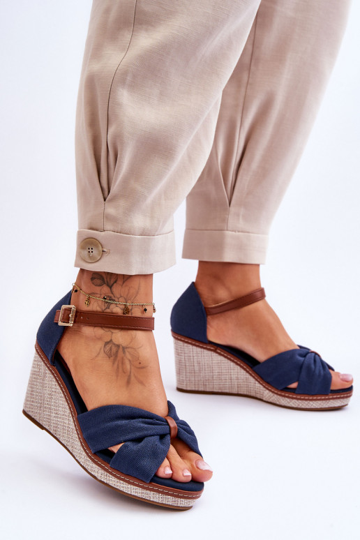 Sandales pour femmes de couleur bleu foncé Daphné