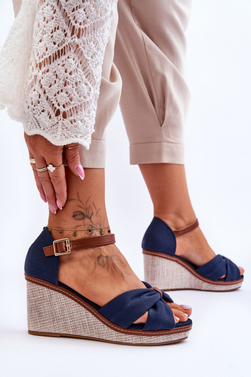 Sandales pour femmes de couleur bleu foncé Daphné