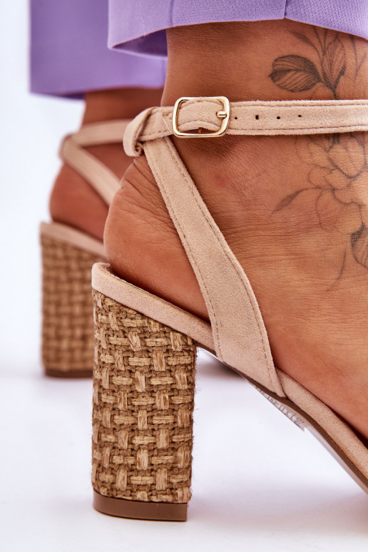 Sandales en daim beige Selila