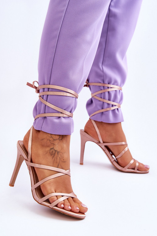 Sandales à talons femme beige Meya