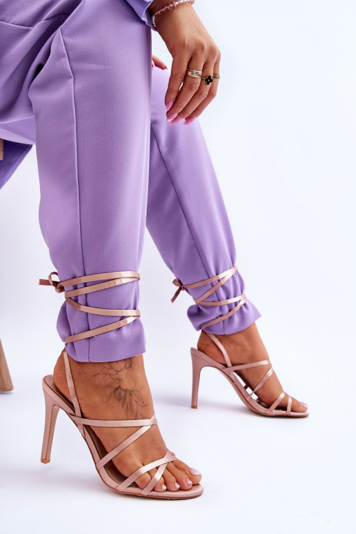 Sandales à talons femme beige Meya