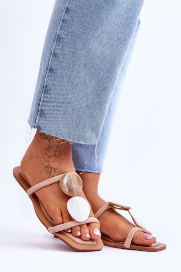 pantoufles en daim avec de beaux détails Nude Victoria 2