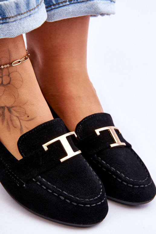 Klassische Slip-On-Mokassins in Schwarz von Carly