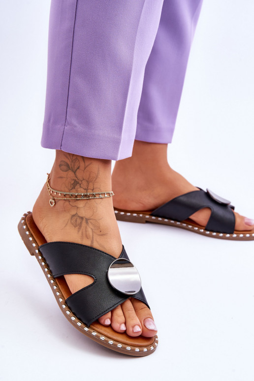 Platte sandalen zwarte kleur Kenley