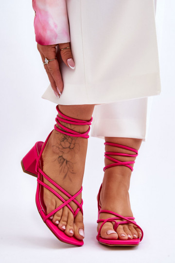 Chaussures à talons hauts à brides de couleur rose Secret Love