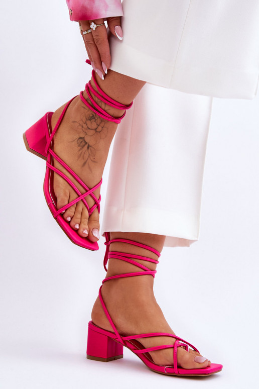 Chaussures à talons hauts à brides de couleur rose Secret Love