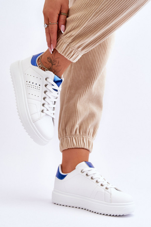 Chaussures style sport Couleur blanc-bleu Be First!