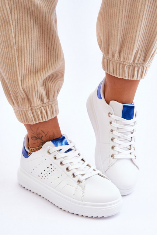 Chaussures style sport Couleur blanc-bleu Be First!