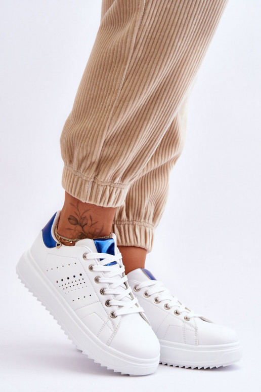 Chaussures style sport Couleur blanc-bleu Be First!