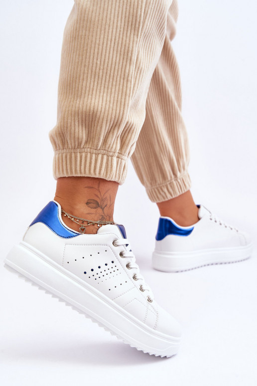 Chaussures style sport Couleur blanc-bleu Be First!