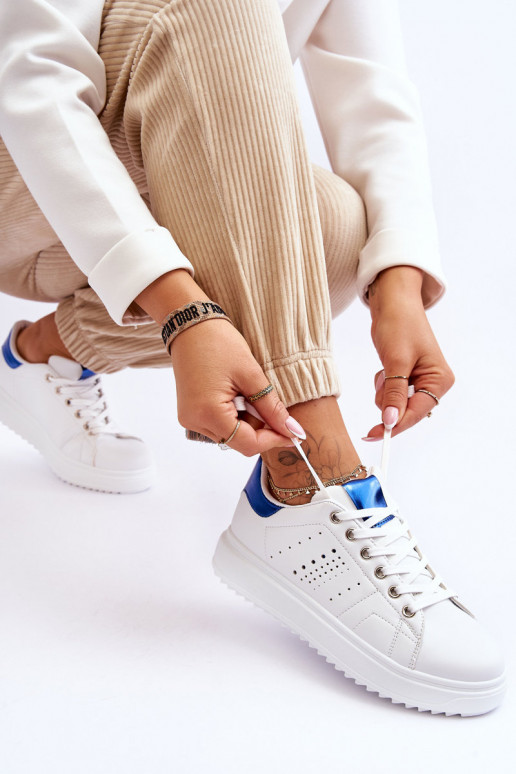 Chaussures style sport Couleur blanc-bleu Be First!