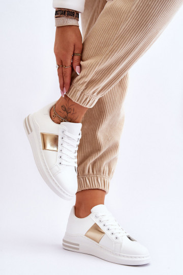 Klassiek model sportschoenen Wit-goud kleur Follow Me 2