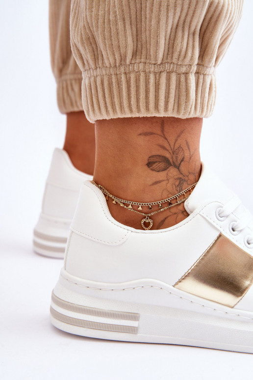 Klassiek model sportschoenen Wit-goud kleur Follow Me