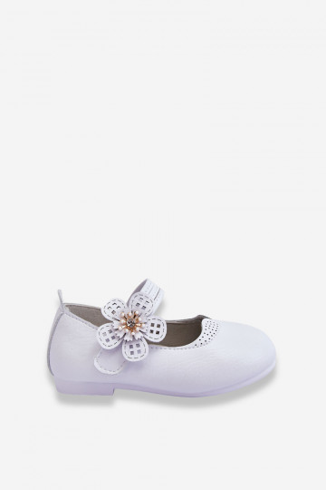 Ballerines pour enfants avec une fleur de couleur blanche Cobi