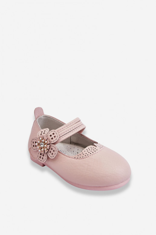 Ballerines pour enfants avec une fleur de couleur rose Cobi Ballerines pour enfants avec une fleur de couleur rose Cobi