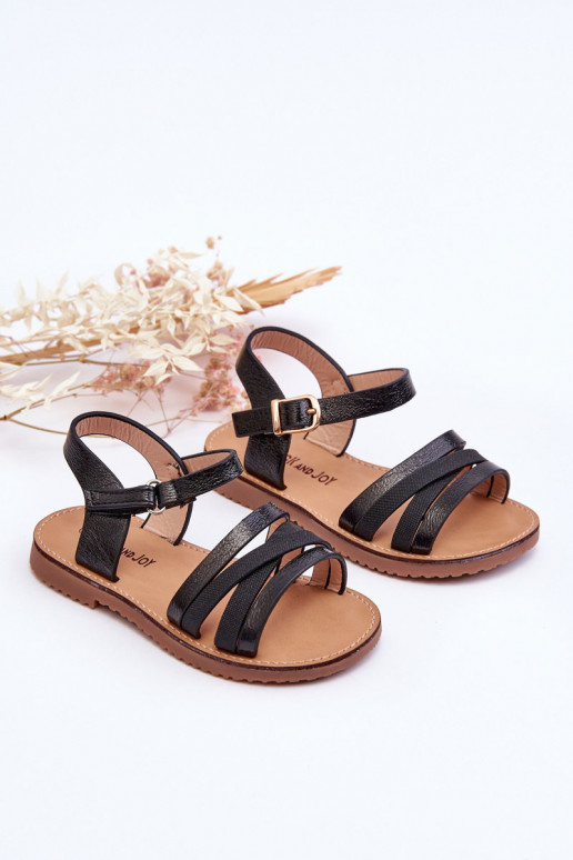 Sandalen für Kinder mit Riemen in der schwarzen Farbe Isla