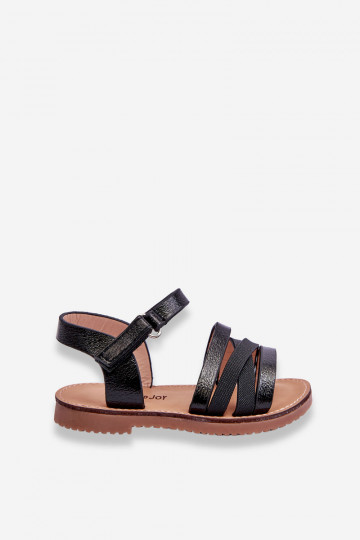 Sandales pour enfants à lanières de couleur noire Isla 2