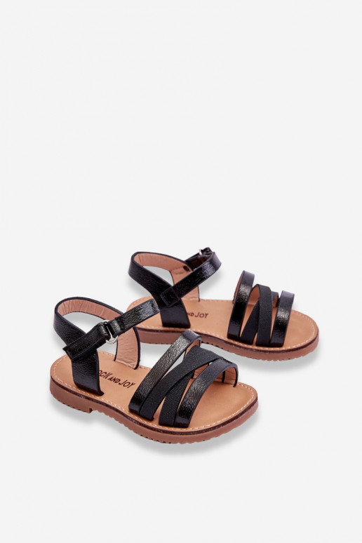 Sandalen für Kinder mit Riemen in der schwarzen Farbe Isla