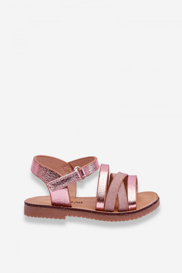 Sandales pour enfants à lanières de couleur rose Isla 2