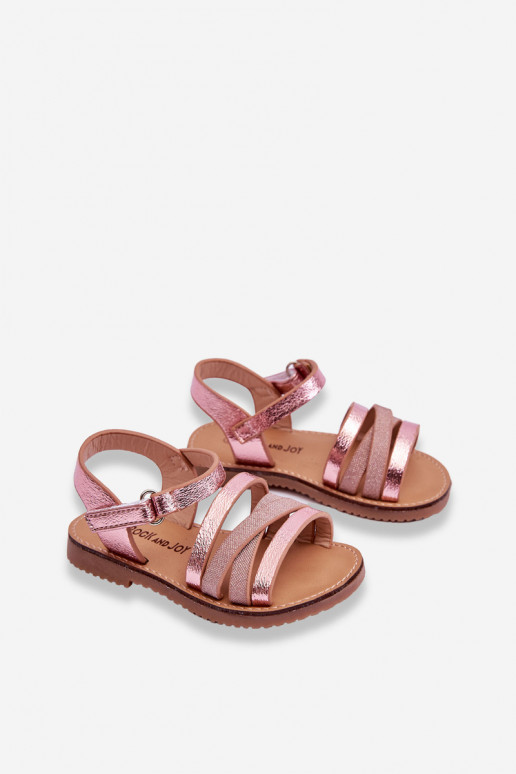 Sandales pour enfants à lanières de couleur rose Isla