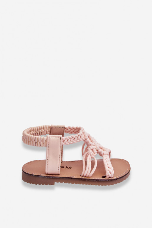 Sandales enfant tressées rose Tracy
