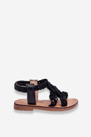 Gevlochten kindersandalen in de kleur zwart Tracy 2